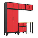 Armadillo Tough Red 6-Piece Garage Cabinet Set with Levelers 