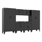 Armadillo Tough Black 6-Piece Garage Cabinet Set with Levelers 