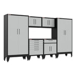 Armadillo Tough Grey 6-Piece Garage Cabinet Set with Levelers and Casters 