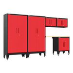 Armadillo Tough Red 6-Piece Garage Cabinet Set with Levelers-AR6PC142R-Garage Giant 
