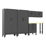 Armadillo Tough Black 6-Piece Garage Cabinet Set with Levelers and Casters-AR6PC143B-Garage Giant 