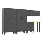 Armadillo Tough Black 6-Piece Garage Cabinet Set with Levelers-AR6PC144B-Garage Giant 