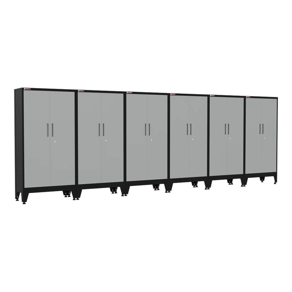 Armadillo Tough Grey Gear Locker Tall Cabinet (6-Pack)-AR6PC34G-Garage Giant