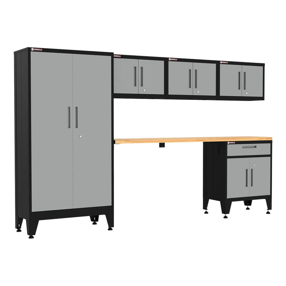 Armadillo Tough Grey 6-Piece Garage Cabinet Configuration with Levelers-AR6PC44G-Garage Giant