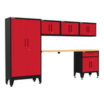 Armadillo Tough Red 6-Piece Garage Cabinet Configuration with Levelers-AR6PC44R-Garage Giant 