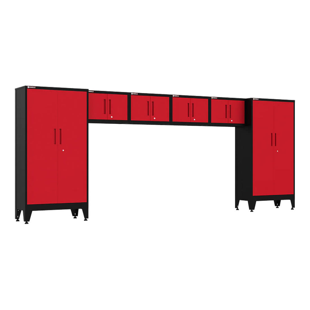Armadillo Tough Red 6-Piece Garage Cabinet Kit with Levelers-AR6PC69R-Garage Giant