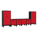 Armadillo Tough Red 6-Piece Garage Cabinet System with Levelers-AR6PC72R-Garage Giant 