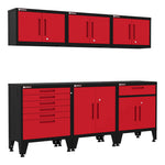 Armadillo Tough Red 6-Piece Garage Cabinet Storage Solution with Levelers-AR6PC75R-Garage Giant 