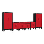 Armadillo Tough Red 6-Piece Garage Cabinet Kit with Levelers and Casters-AR6PC79R-Garage Giant 