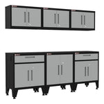 Armadillo Tough Grey 6-Piece Garage Cabinet Storage System with Levelers-AR6PC82G-Garage Giant 