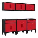 Armadillo Tough Red 6-Piece Garage Cabinet Storage System with Levelers-AR6PC82R-Garage Giant 