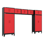 Armadillo Tough Red 7-Piece Garage Cabinet Set with Levelers 