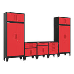 Armadillo Tough Red 7-Piece Garage Cabinet System with Levelers 