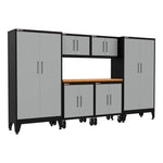 Armadillo Tough Grey 7-Piece Garage Cabinet Setup with Levelers and Casters-AR7PC19G-Garage Giant 