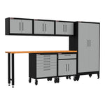 Armadillo Tough Grey 7-Piece Garage Cabinet Configuration with Levelers and Casters-AR7PC20G-Garage Giant 