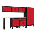 Armadillo Tough Red 7-Piece Garage Cabinet Configuration with Levelers and Casters-AR7PC20R-Garage Giant 