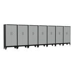 Armadillo Tough Grey Gear Locker Tall Cabinet (7-Pack)-AR7PC35G-Garage Giant 