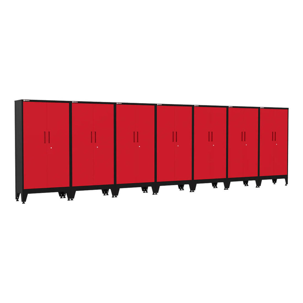 Armadillo Tough Red Gear Locker Tall Cabinet (7-Pack)-AR7PC35R-Garage Giant