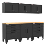 Armadillo Tough Black 7-Piece Garage Cabinet Set with Levelers-AR7PC45B-Garage Giant 