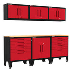 Armadillo Tough Red 7-Piece Garage Cabinet Set with Levelers-AR7PC45R-Garage Giant 