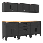 Armadillo Tough Black 7-Piece Garage Cabinet System with Levelers-AR7PC46B-Garage Giant 