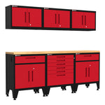 Armadillo Tough Red 7-Piece Garage Cabinet System with Levelers-AR7PC46R-Garage Giant 