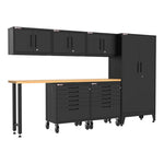 Armadillo Tough Black 7-Piece Garage Cabinet Combo with Levelers and Casters-AR7PC48B-Garage Giant 