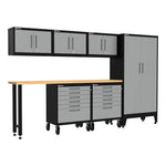Armadillo Tough Grey 7-Piece Garage Cabinet Combo with Levelers and Casters-AR7PC48G-Garage Giant 