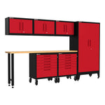 Armadillo Tough Red 7-Piece Garage Cabinet Combo with Levelers and Casters-AR7PC48R-Garage Giant 