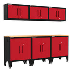 Armadillo Tough Red 7-Piece Garage Cabinet Combo with Levelers-AR7PC91R-Garage Giant 