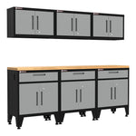 Armadillo Tough Grey 7-Piece Garage Cabinet Storage Solution with Levelers-AR7PC92G-Garage Giant 