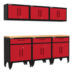 Armadillo Tough Red 7-Piece Garage Cabinet Storage Solution with Levelers-AR7PC92R-Garage Giant 