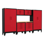 Armadillo Tough Red 7-Piece Garage Cabinet Configuration with Levelers-AR7PC94R-Garage Giant 