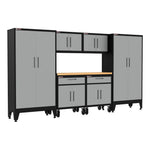Armadillo Tough Grey 7-Piece Garage Cabinet Storage System with Levelers and Casters-AR7PC95G-Garage Giant 