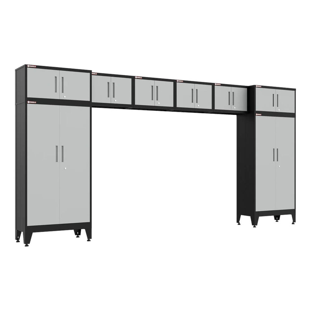 Armadillo Tough Grey 8-Piece Garage Cabinet Set with Levelers