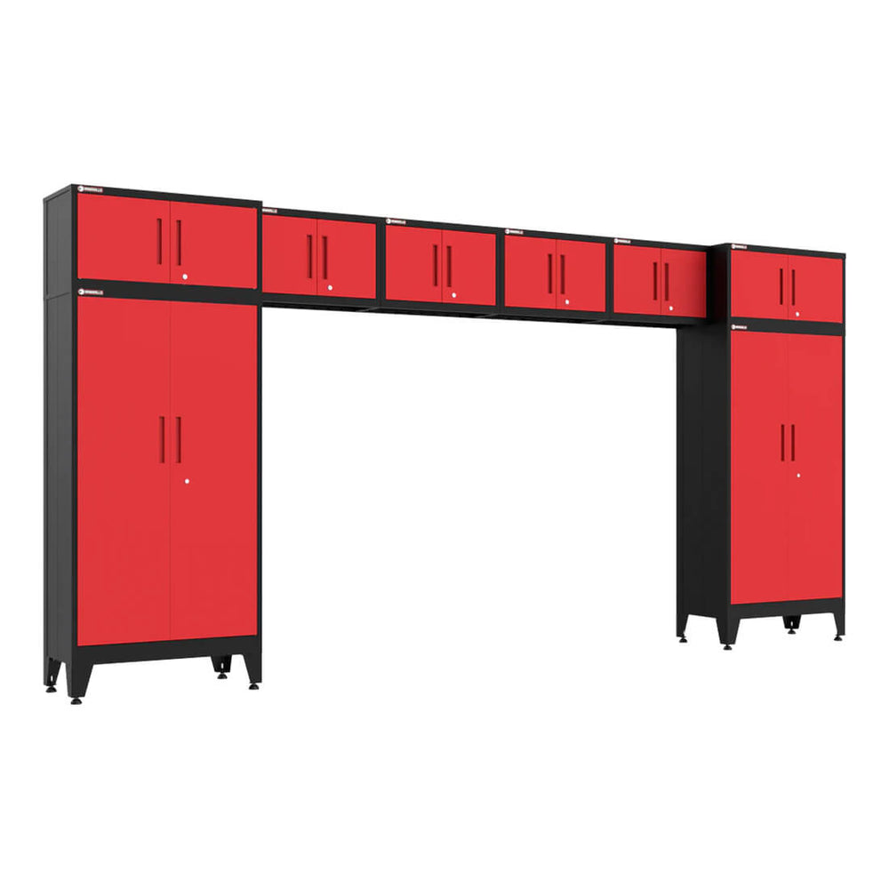 Armadillo Tough Red 8-Piece Garage Cabinet Set with Levelers