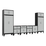 Armadillo Tough Grey 8-Piece Garage Cabinet Set with Levelers 