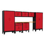 Armadillo Tough Red 8-Piece Garage Cabinet Set with Levelers and Casters-AR8PC22R-Garage Giant 