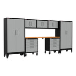 Armadillo Tough Grey 8-Piece Garage Cabinet System with Levelers and Casters-AR8PC23G-Garage Giant 