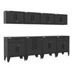 Armadillo Tough Black 8-Piece Garage Cabinet System with Levelers-AR8PC76B-Garage Giant 