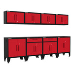 Armadillo Tough Red 8-Piece Garage Cabinet Configuration with Levelers-AR8PC83R-Garage Giant 