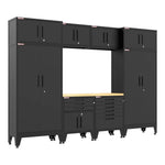 Armadillo Tough Black 9-Piece Garage Cabinet Set with Levelers 