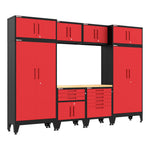 Armadillo Tough Red 9-Piece Garage Cabinet Set with Levelers 