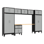 Armadillo Tough Grey 9-Piece Garage Cabinet Set with Levelers and Casters-AR9PC124G-Garage Giant 