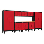 Armadillo Tough Red 9-Piece Garage Cabinet Set with Levelers-AR9PC24R-Garage Giant 