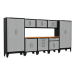Armadillo Tough Grey 9-Piece Garage Cabinet Setup with Levelers-AR9PC25G-Garage Giant 