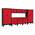 Armadillo Tough Red 9-Piece Garage Cabinet Setup with Levelers-AR9PC25R-Garage Giant 