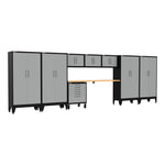 Armadillo Tough Grey 9-Piece Garage Cabinet Setup with Levelers and Casters-AR9PC49G-Garage Giant 