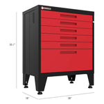 Armadillo Tough Red 9-Piece Garage Cabinet Setup with Levelers and Casters-AR9PC49R-Garage Giant 