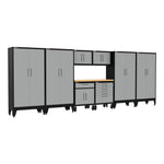 Armadillo Tough Grey 9-Piece Garage Cabinet System with Levelers and Casters-AR9PC50G-Garage Giant 